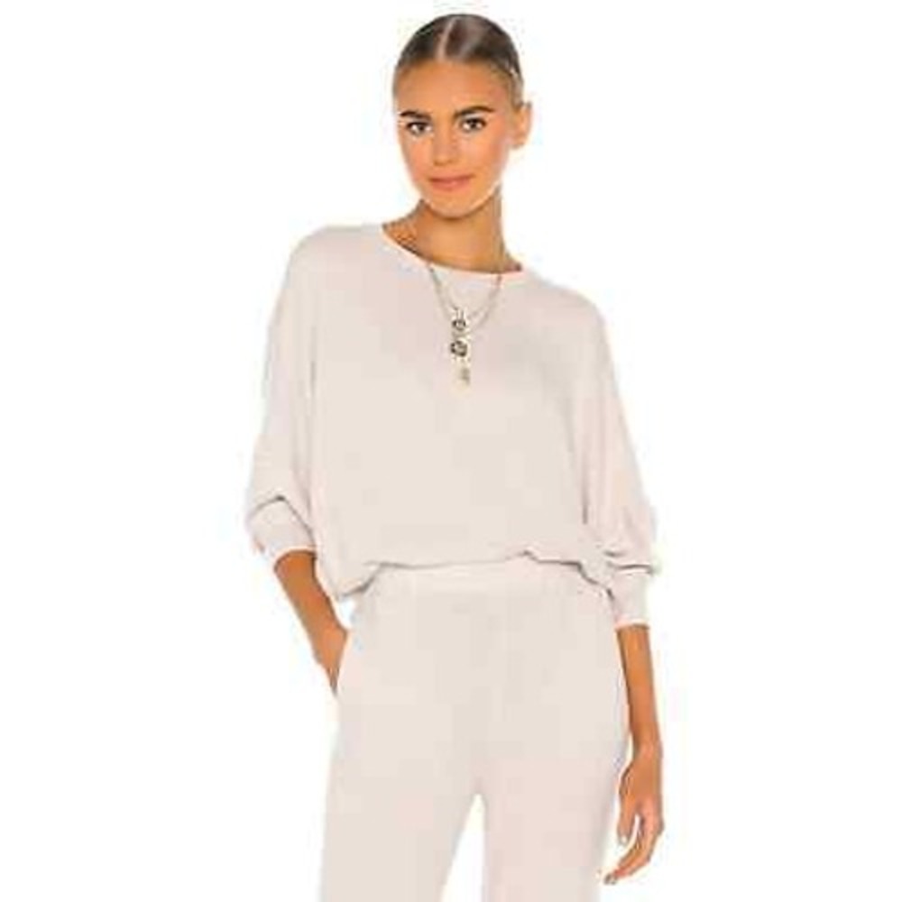 NWT Lovers + Friends Slouchy Sweatshirt Beige XS‎ Soft Pullover Cream Neutral